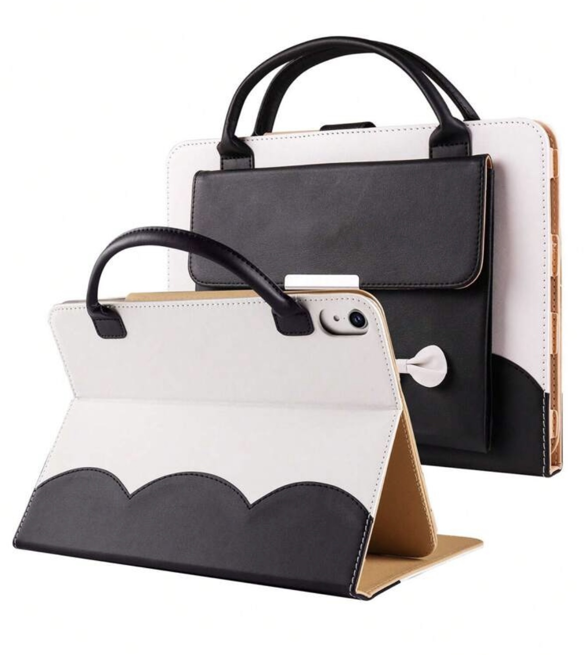 Coque ipad sac en main cuir