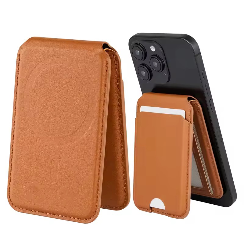 Portefeuille magnétique en cuir