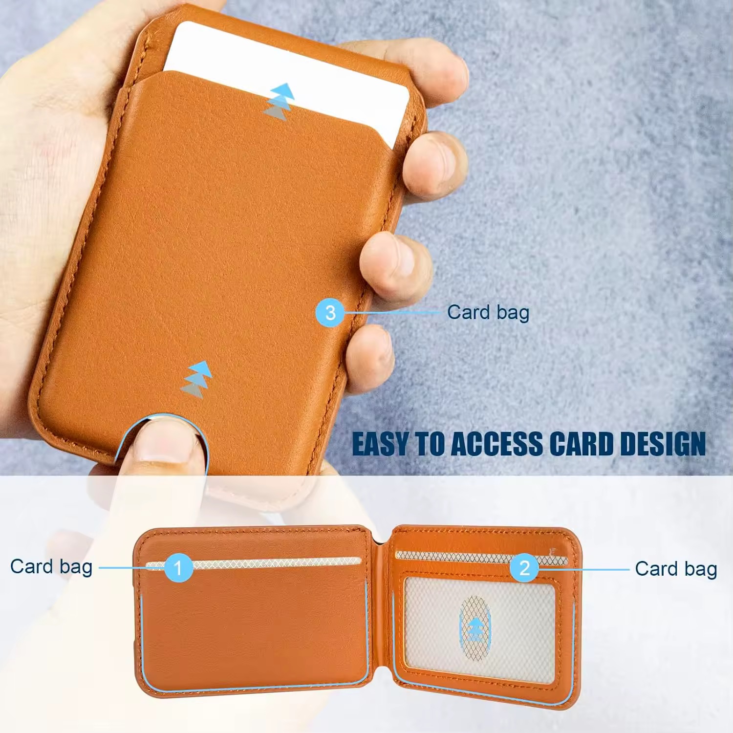 Portefeuille magnétique en cuir