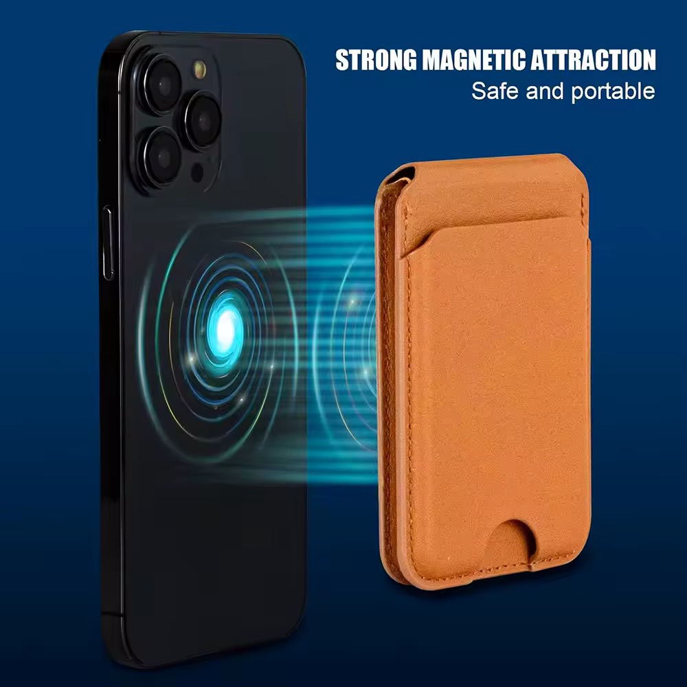 Portefeuille magnétique en cuir